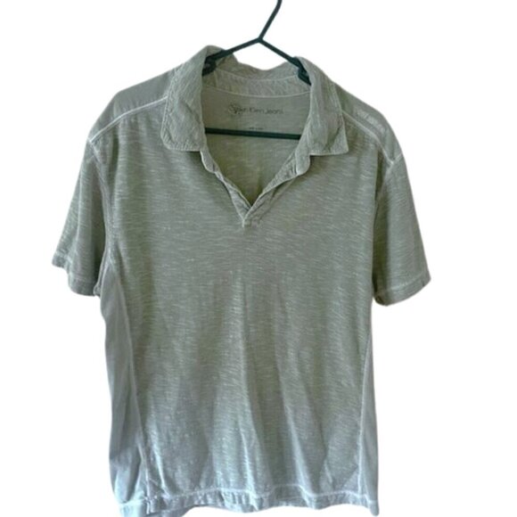 Calvin Klein Jeans - Men's Polo Shirt - Green - 100% cotton - Large - Picture 1 of 8